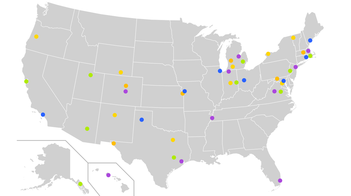 Map of participating museums as of January 2022